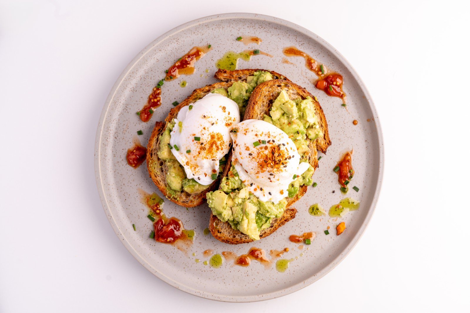 Poached eggs on avocado toast