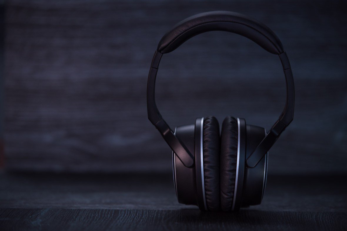 Studio shot of over-ear headphones